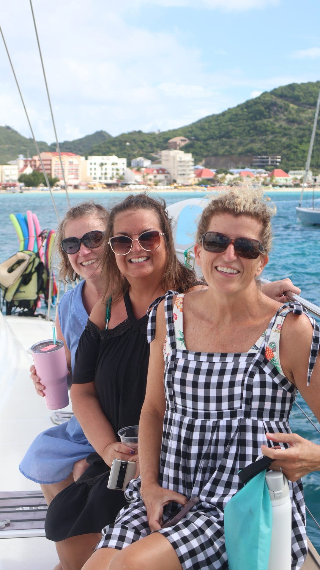 Guests enjoying the Luxury Day Sail on The Phoenix catamaran in St. Maarten
